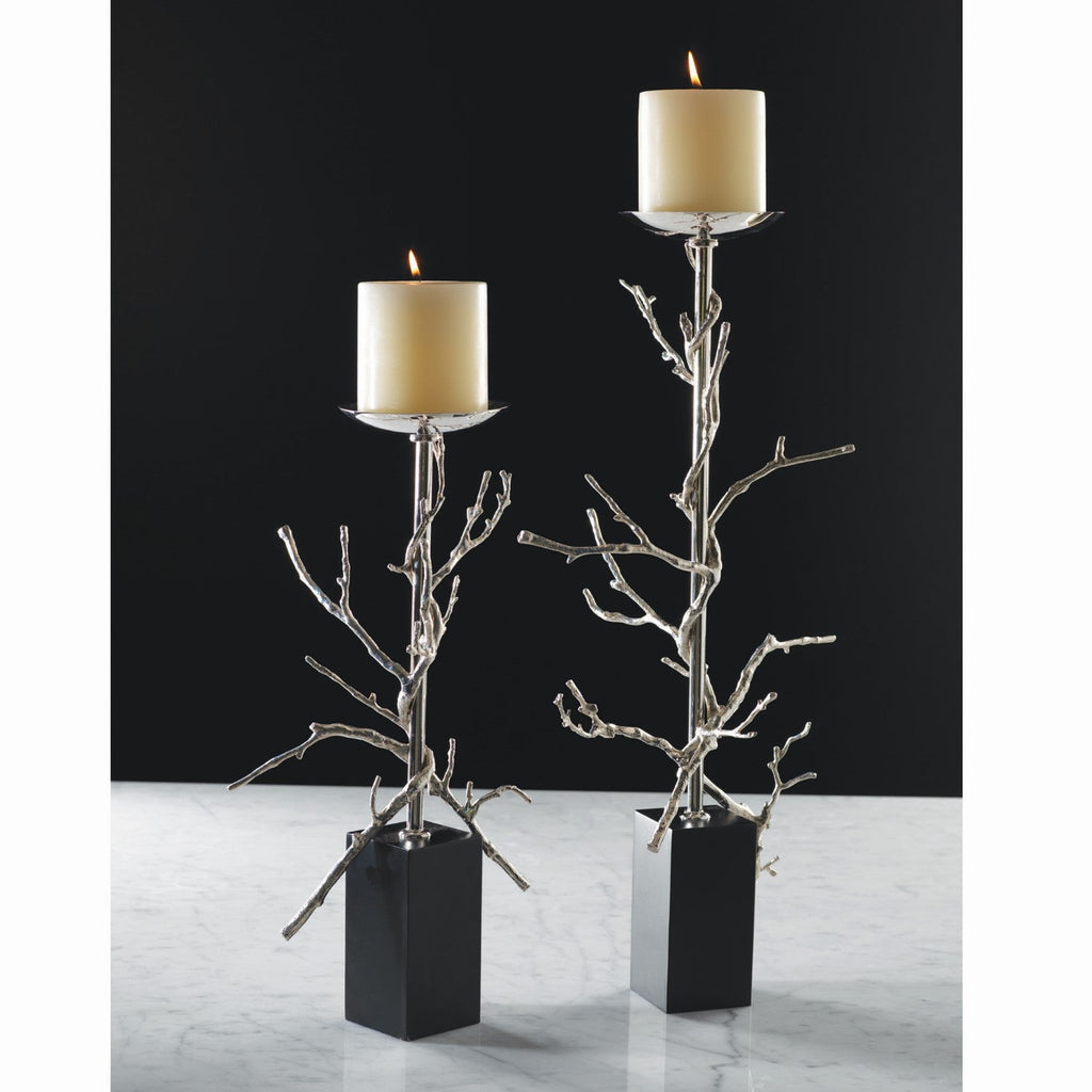Twig Candle Holder-Global Views-GVSA-9.92060-Candle HoldersLarge-Nickel-1-France and Son
