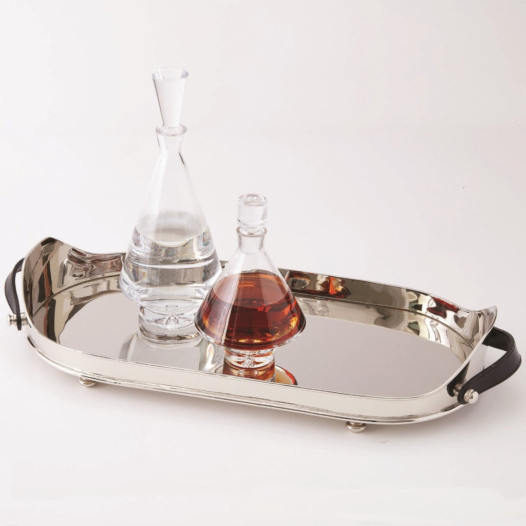 Drinks Tray w/Leather Handles-Global Views-GVSA-9.92108-Trays-1-France and Son