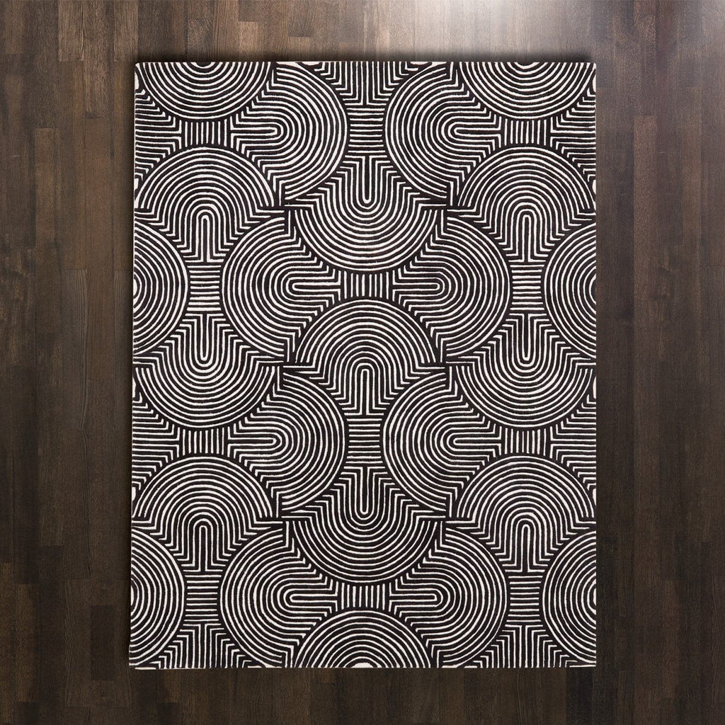 Arches Rug Black/Ivory-Global Views-GVSA-9.92796-RugsBlack/Ivory-9' x 12'-1-France and Son