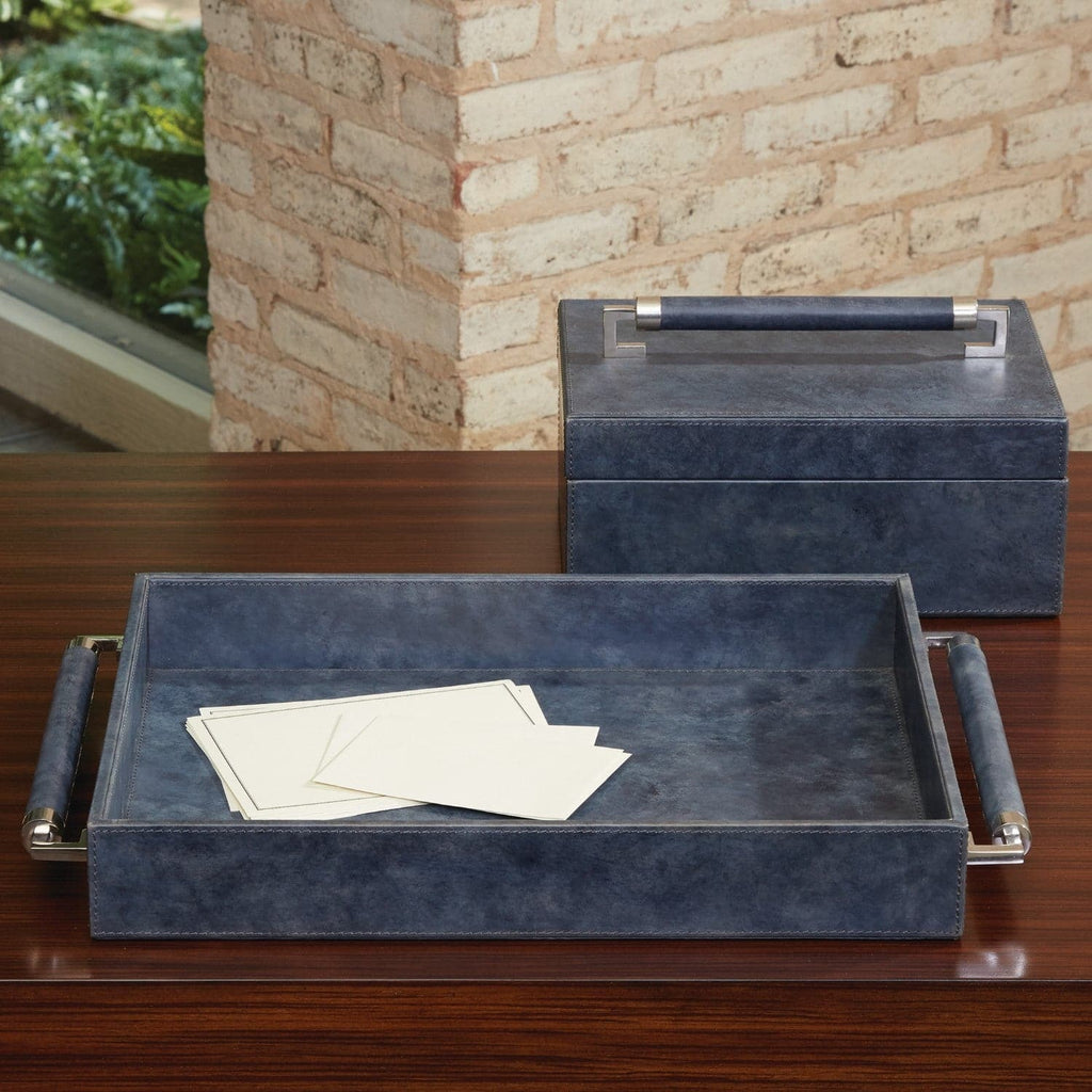 Double Handle Serving Tray-Global Views-GVSA-9.92615-TraysGrey-1-France and Son
