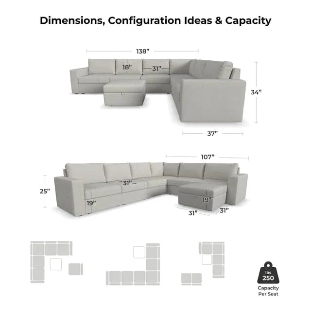 Flex 6-Seat Sectionals-Flexsteel-Flexsteel-9022-6NSEC-31301-Outdoor Sectionals6-Seat Sectional with Narrow Arm-1-France and Son