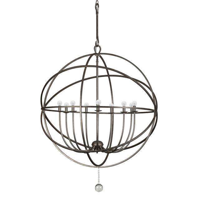 Solaris 9 Light Sphere Chandelier-Crystorama Lighting Company-CRYSTO-9229-OS-ChandeliersSilver-1-France and Son