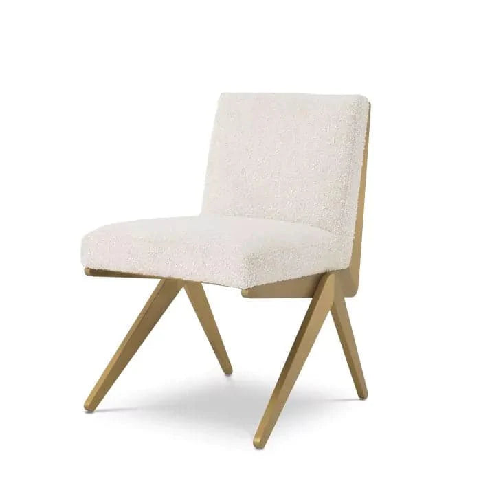 Dining Chair Fico bouclé cream-Eichholtz-EICHHOLTZ-A114716-Dining Chairs-1-France and Son