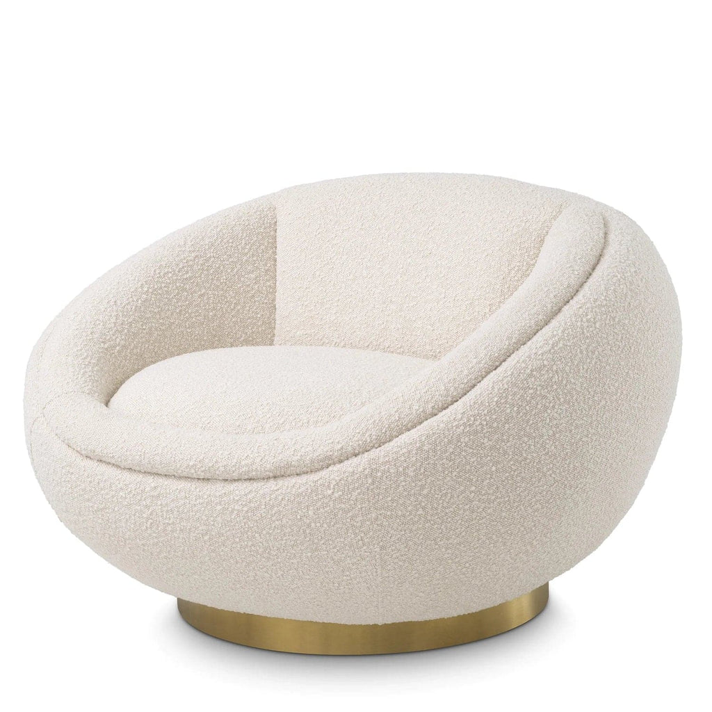 Swivel Chair Bollinger Bouclé Cream-Eichholtz-EICHHOLTZ-A114819-Lounge Chairs-1-France and Son