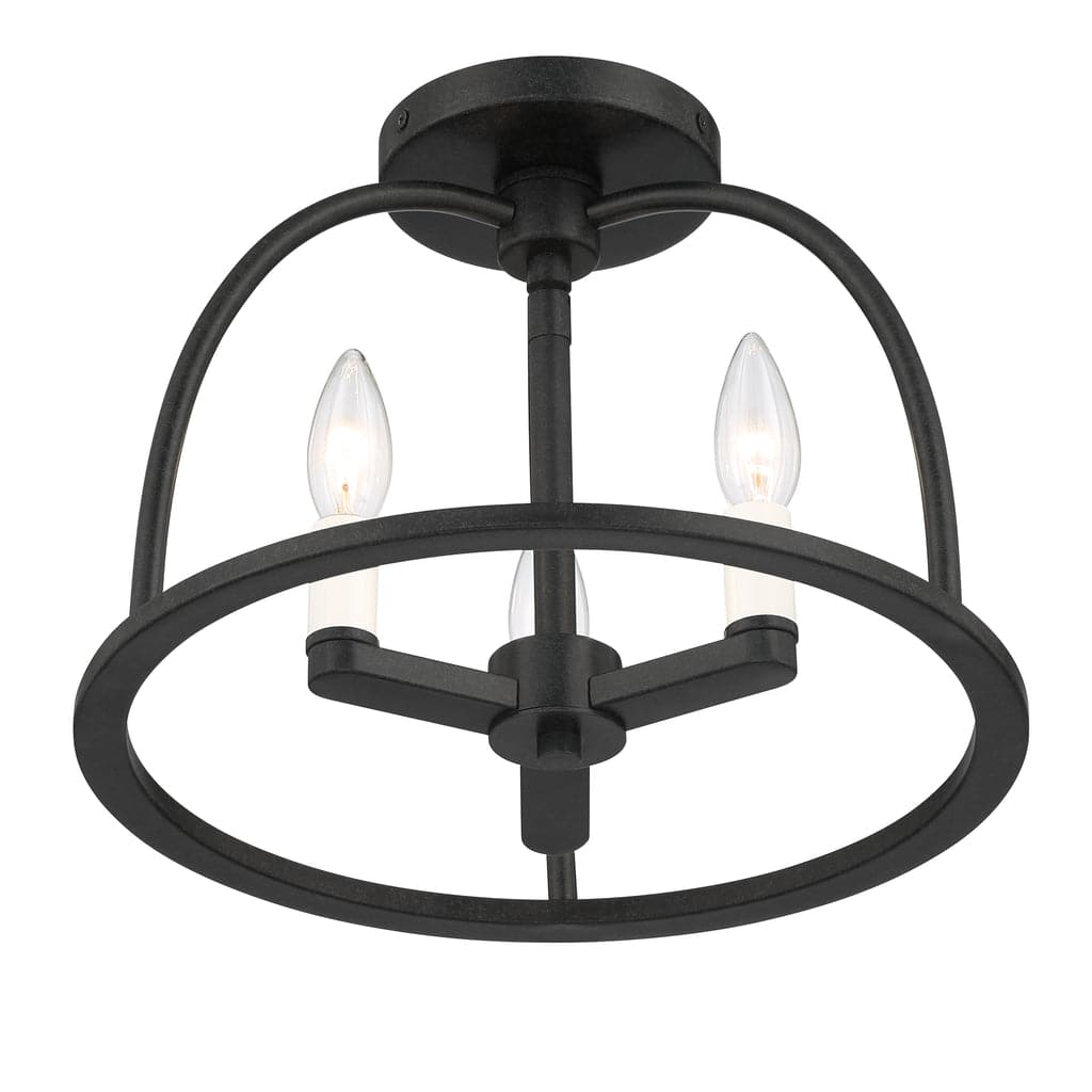 Abbott 3 Light Semi-Flush-Crystorama Lighting Company-CRYSTO-ABB-3003-BK_CEILING-PendantsBlack-1-France and Son