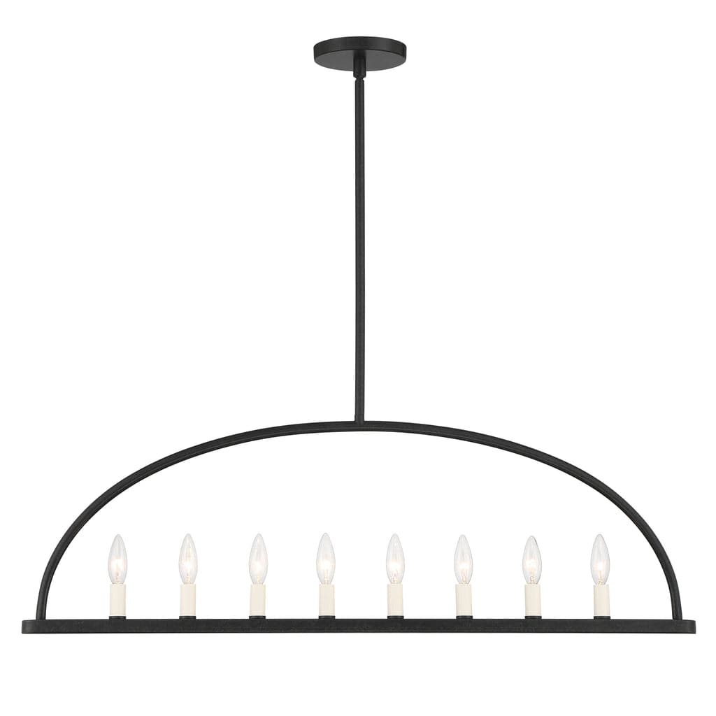 Abbott 8 Light Linear Chandelier-Crystorama Lighting Company-CRYSTO-ABB-3007-BK-ChandeliersBlack metal finish-1-France and Son