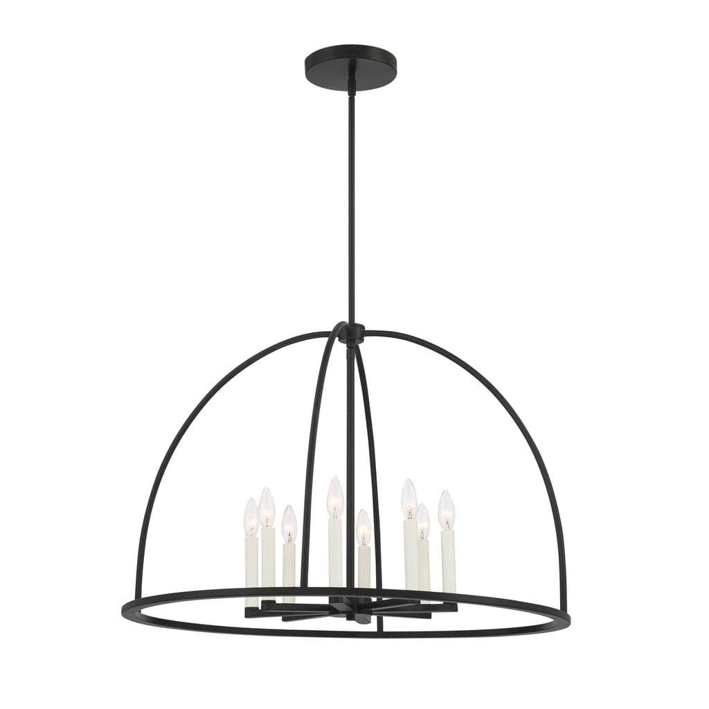 Abbott 8 Light Chandelier-Crystorama Lighting Company-CRYSTO-ABB-3008-BK-ChandeliersBlack-1-France and Son