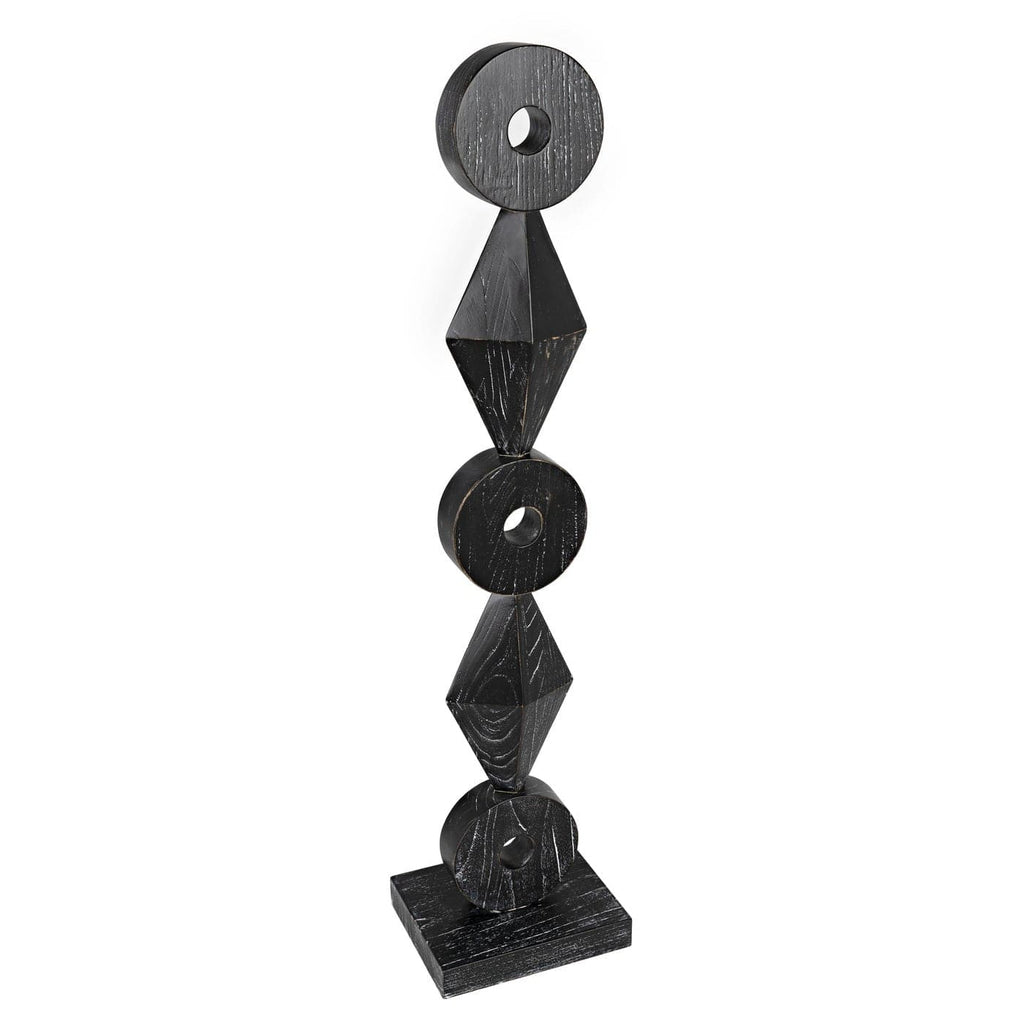 Totem Sculpture - Cinder Black-Noir-NOIR-AC151CB-Decorative Objects-1-France and Son