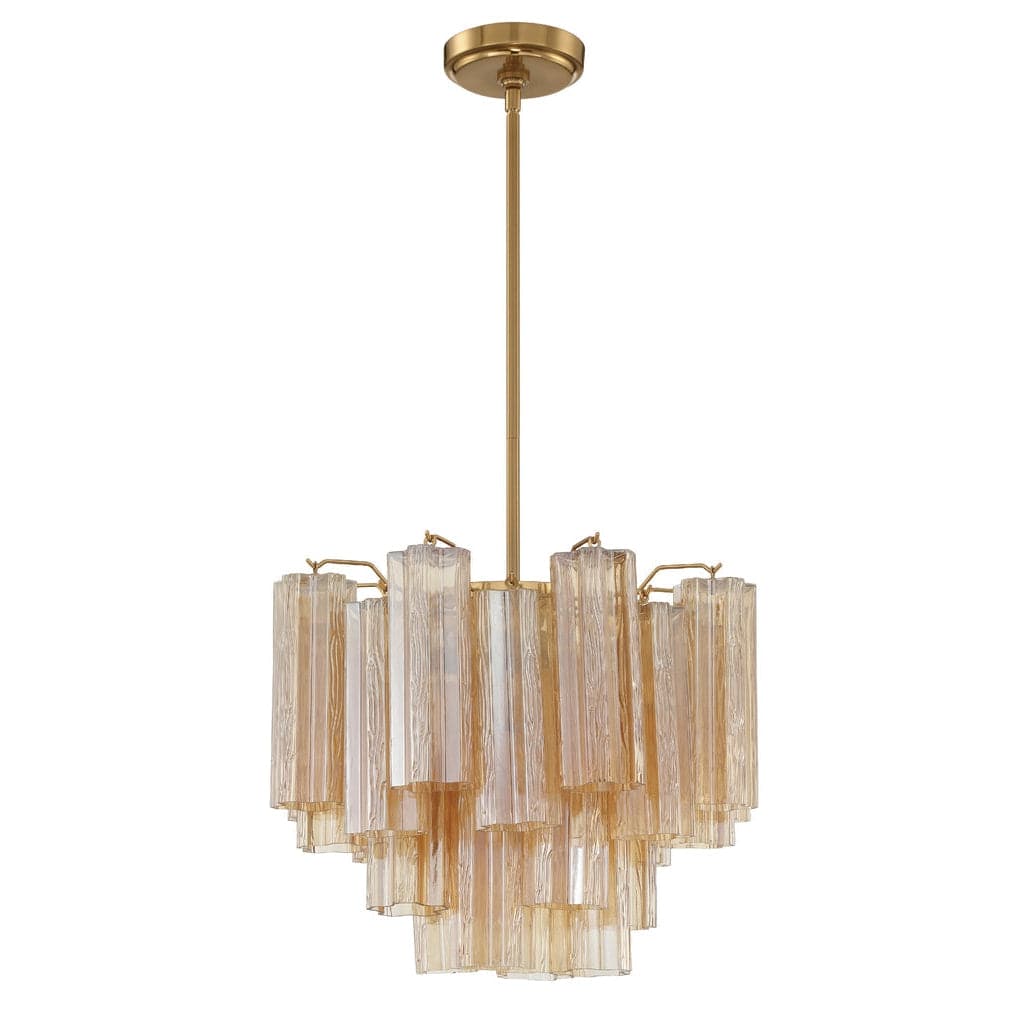 Addis 4 Light Chandelier-Crystorama Lighting Company-CRYSTO-ADD-300-AG-AM-ChandeliersAged Brass-Tronchi Glass Amber-1-France and Son