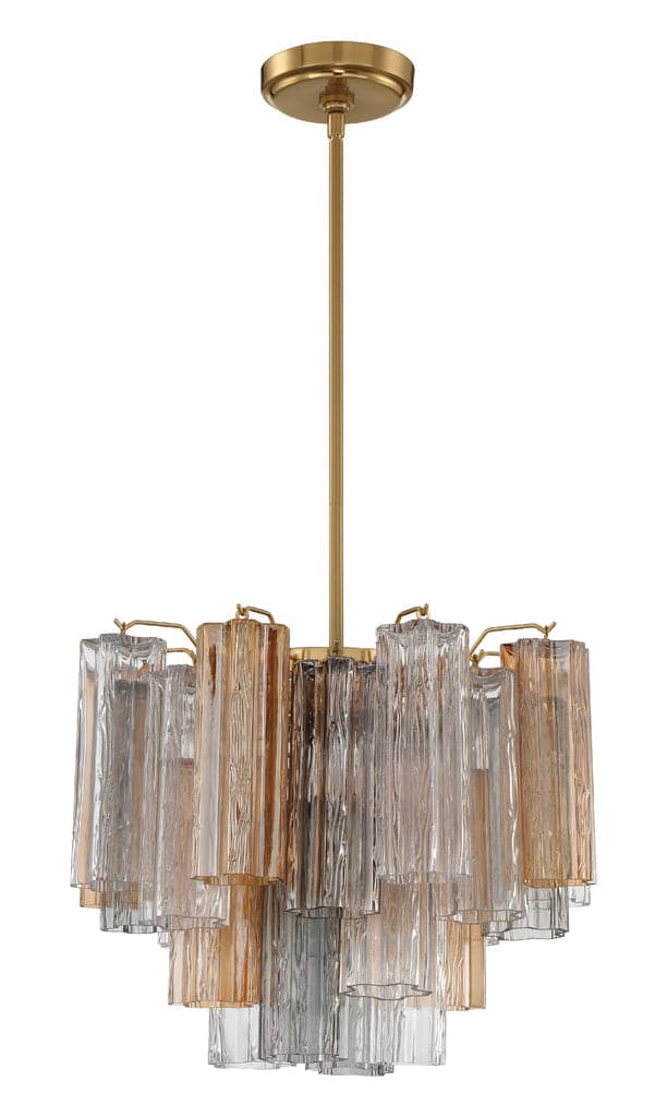 Addis 4 Light Chandelier-Crystorama Lighting Company-CRYSTO-ADD-300-AG-AM-ChandeliersAged Brass-Tronchi Glass Amber-1-France and Son