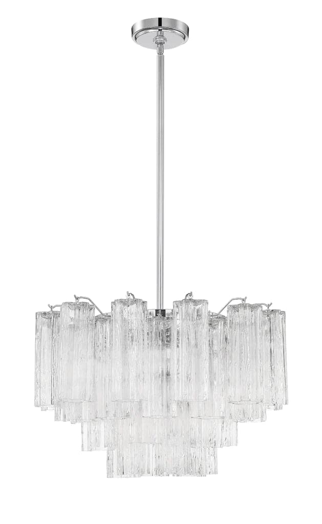 Addis 9 Light Chandelier-Crystorama Lighting Company-CRYSTO-ADD-308-AG-AM-ChandeliersAged Brass - Tronchi Glass Amber-1-France and Son