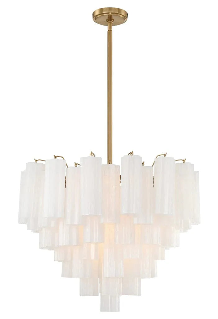 Addis 12 Light Chandelier-Crystorama Lighting Company-CRYSTO-ADD-312-AG-AM-ChandeliersAged Brass - Tronchi Glass Amber-1-France and Son