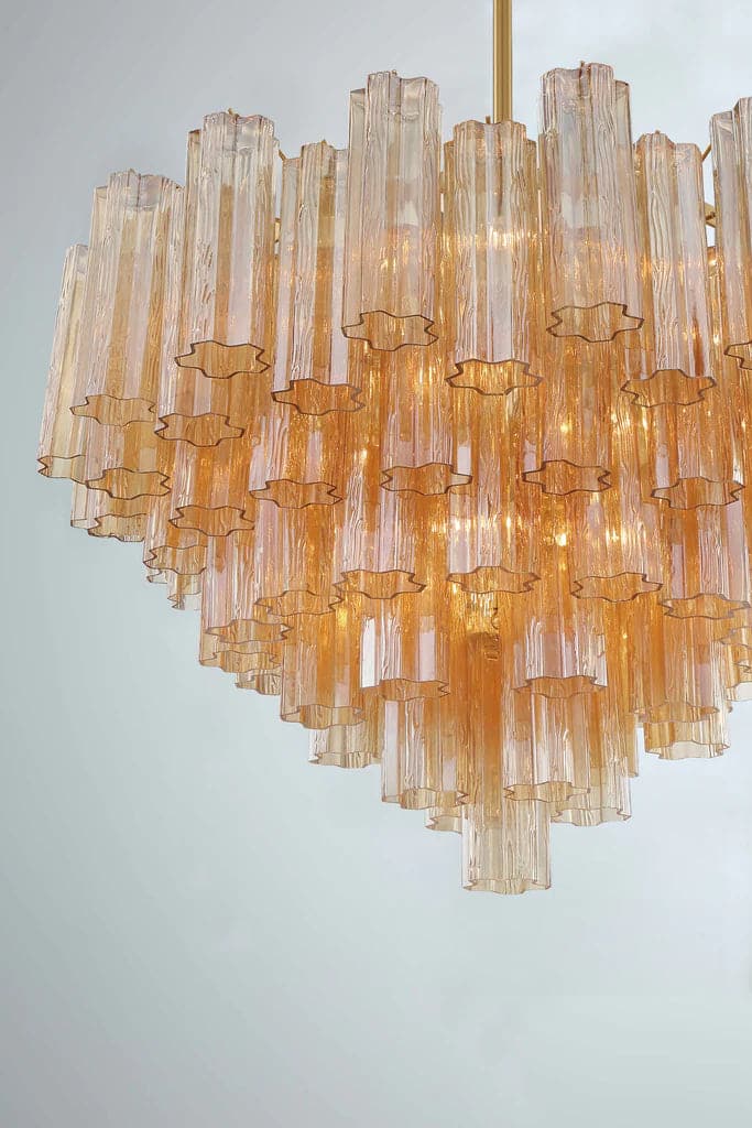 Addis 16 Light Chandelier-Crystorama Lighting Company-CRYSTO-ADD-316-AG-AM-ChandeliersAged Brass - Tronchi Glass Amber-1-France and Son