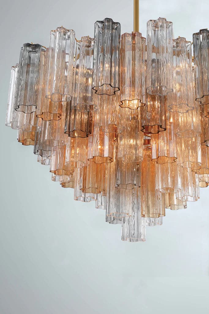 Addis 16 Light Chandelier-Crystorama Lighting Company-CRYSTO-ADD-316-AG-AM-ChandeliersAged Brass - Tronchi Glass Amber-1-France and Son