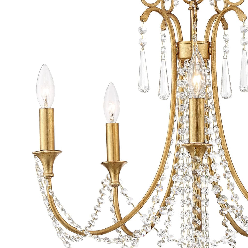 Arcadia 5 Light Chandelier-Crystorama Lighting Company-CRYSTO-ARC-1905-GA-CL-MWP-ChandeliersAntique Gold-1-France and Son