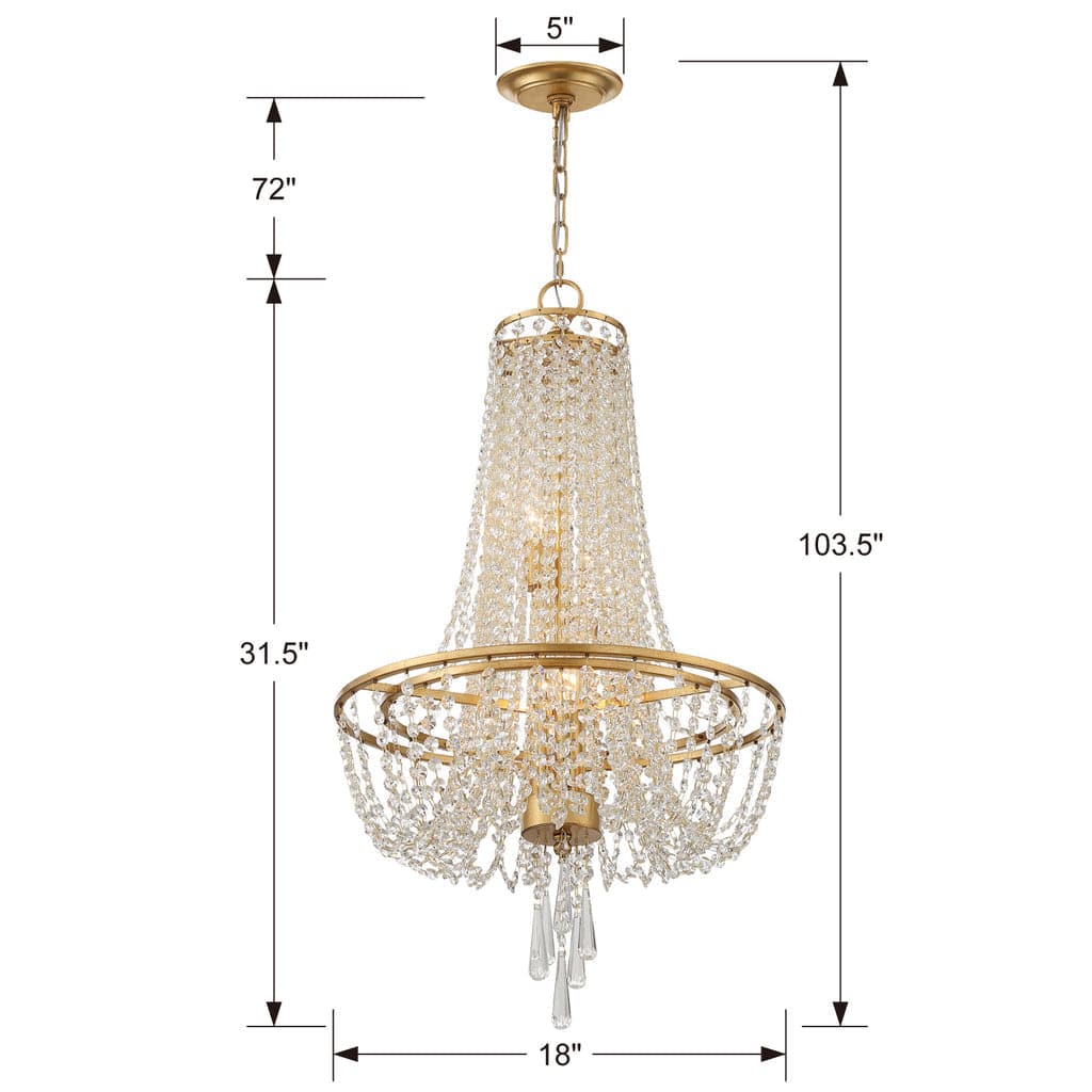Arcadia 4 Light Chandelier-Crystorama Lighting Company-CRYSTO-ARC-1907-GA-CL-MWP-ChandeliersAntique Gold-1-France and Son