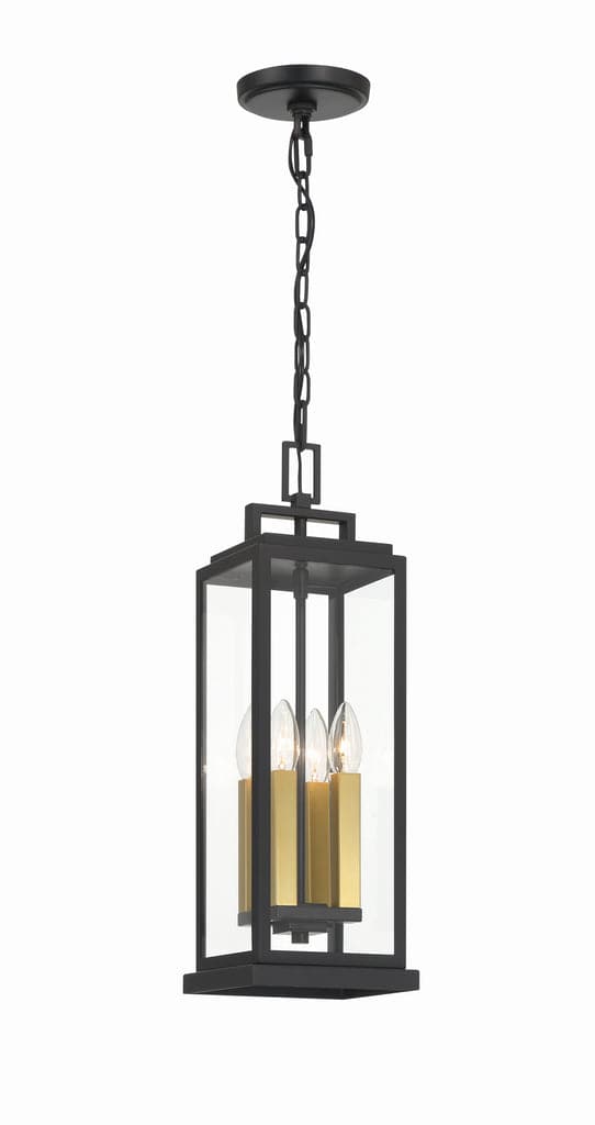 Aspen 4 Light Matte Black Outdoor Pendant-Crystorama Lighting Company-CRYSTO-ASP-8915-MK-Outdoor Pendants-1-France and Son