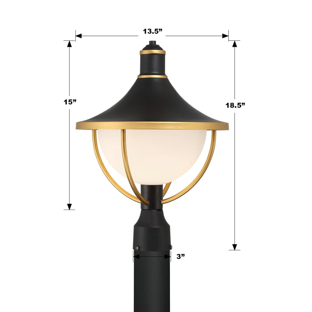 Atlas 1 Light Outdoor Post-Crystorama Lighting Company-CRYSTO-ATL-709-MK-TG-Outdoor Post Lanterns-1-France and Son