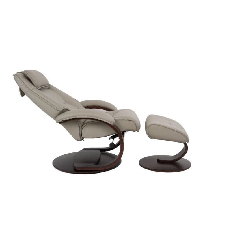 Admiral C Small Chair With Footstooll Soft Parts-Fjords-FJORDS-350UPI-578-Lounge ChairsAstro Leather Cement 578-1-France and Son