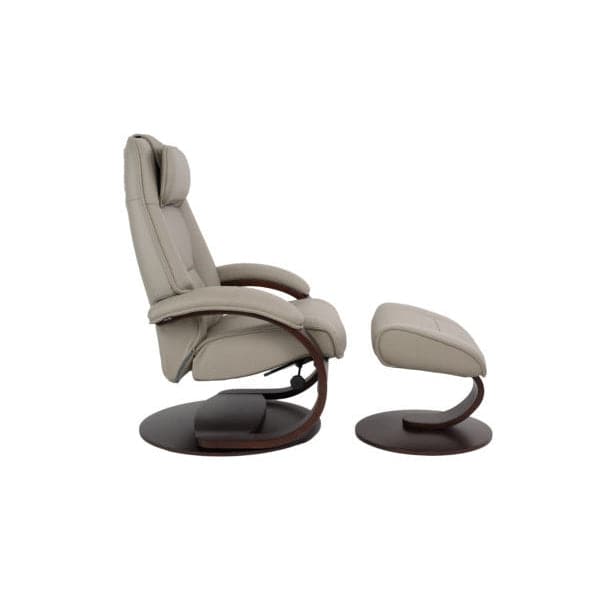 Admiral C Small Chair With Footstooll Soft Parts-Fjords-FJORDS-350UPI-578-Lounge ChairsAstro Leather Cement 578-1-France and Son