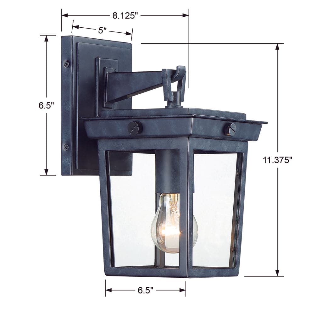 Belmont 1 Light Outdoor Wall Mount-Crystorama Lighting Company-CRYSTO-BEL-A8061-GE-Wall Lighting-1-France and Son