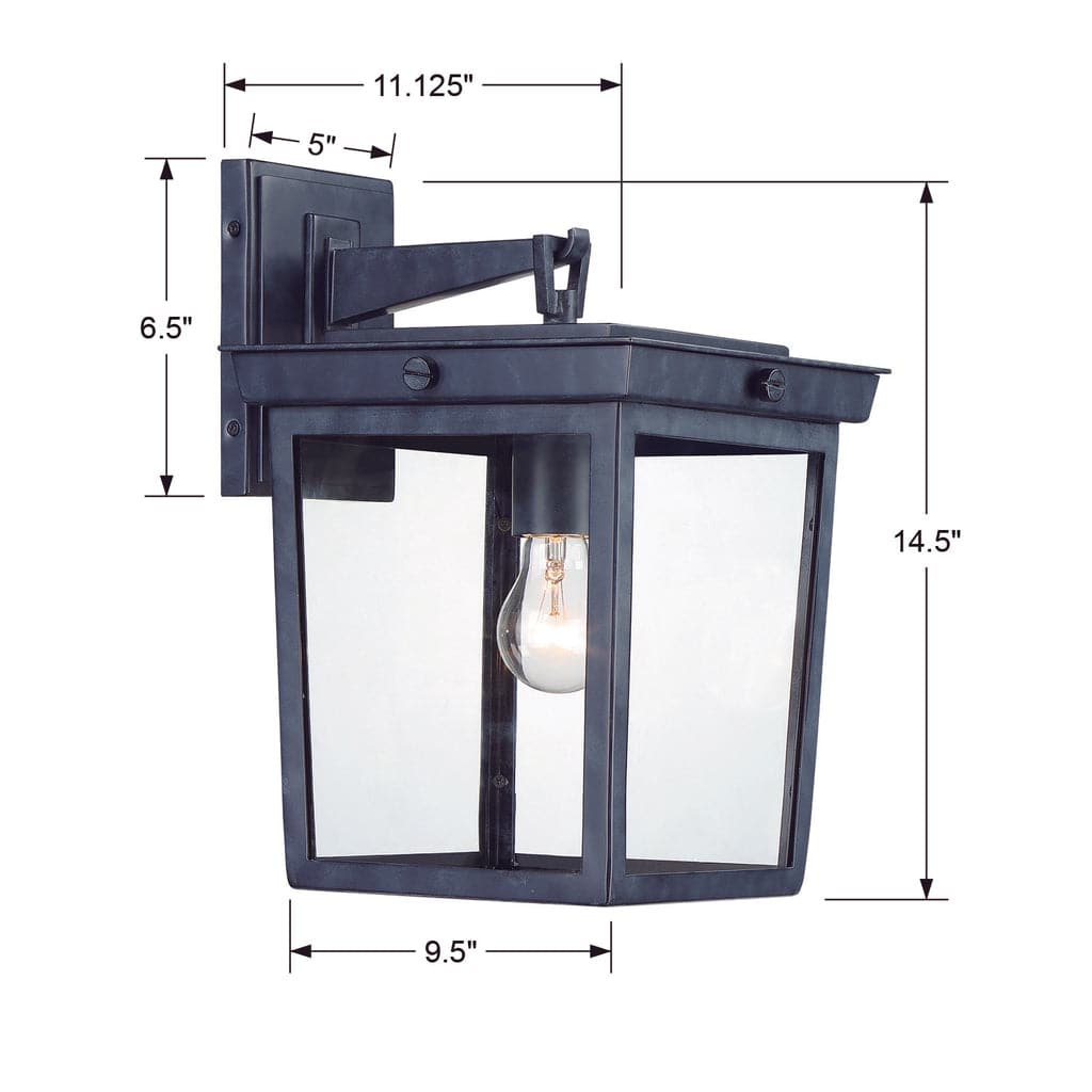Belmont 1 Light Outdoor Wall Mount-Crystorama Lighting Company-CRYSTO-BEL-A8062-GE-Outdoor Pendants-1-France and Son