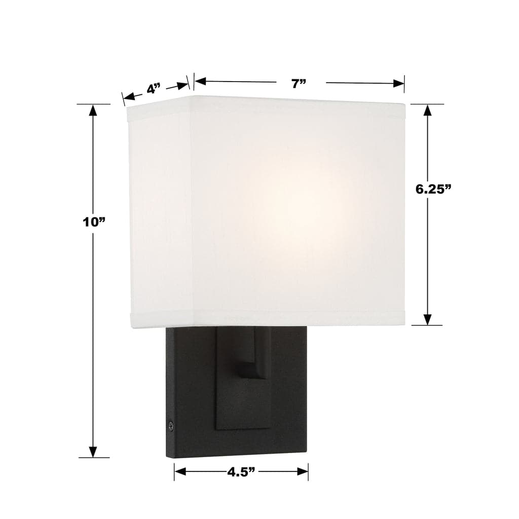 Brent 1 Light Sconce-Crystorama Lighting Company-CRYSTO-BRE-A3632-BF-Wall LightingBlack Forged-1-France and Son