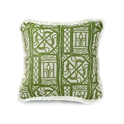 Bamboo Lattice Pillow w/ Trim-Ann Gish-ANNGISH-PWBL2424T-AQU-CRE-PillowsBlue/ White-1-France and Son