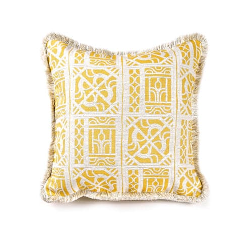 Bamboo Lattice Pillow w/ Trim-Ann Gish-ANNGISH-PWBL2424T-AQU-CRE-PillowsBlue/ White-1-France and Son