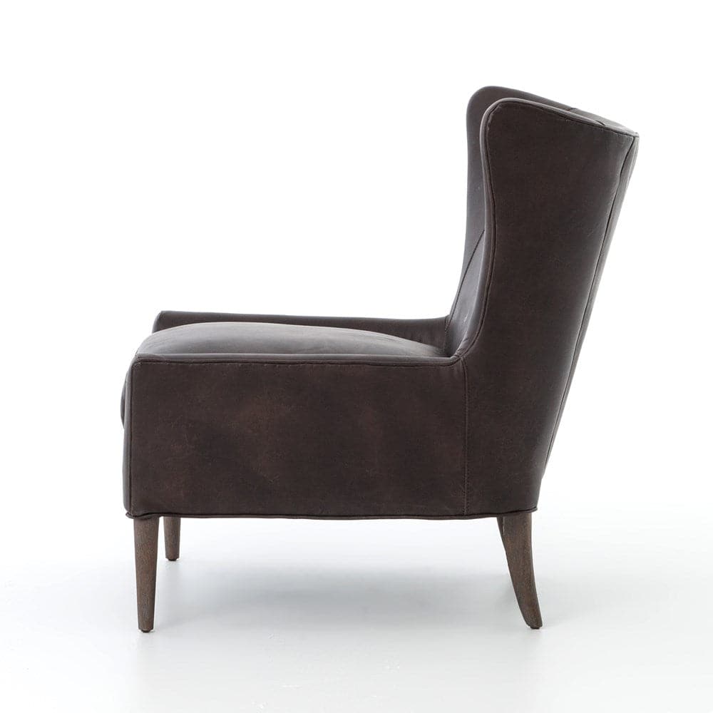 Marlow Wing Chair-Four Hands-FH-CKEN-B7A2-385-Lounge ChairsVintage Black Leather / Vintage Brown-12-France and Son