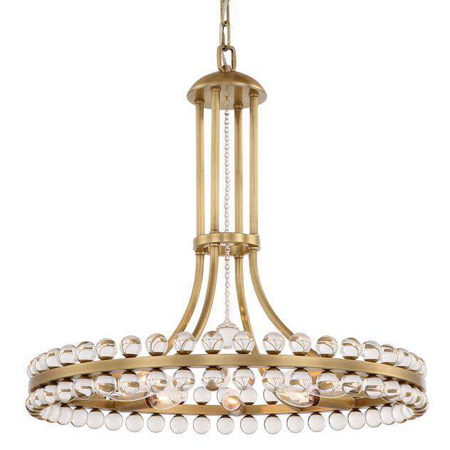 Clover 8 Light Chandelier-Crystorama Lighting Company-CRYSTO-CLO-8898-AG-ChandeliersAged Brass-1-France and Son