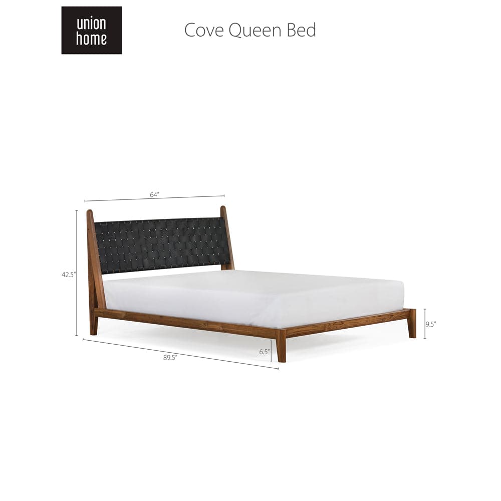 Cove Queen Bed – Black Leather-Union Home Furniture-UNION-BDM00017-Beds-1-France and Son