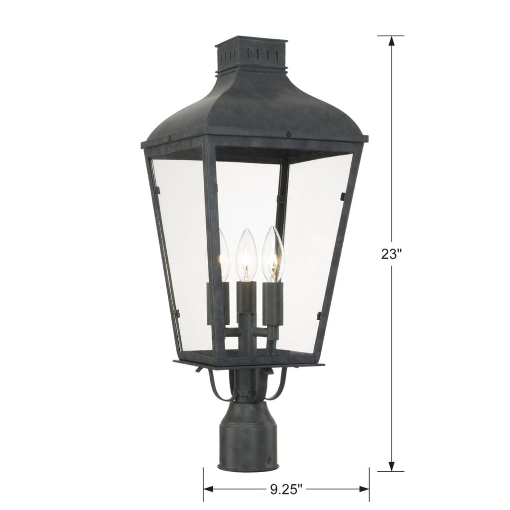 Dumont Outdoor 3 Light Post Mount-Crystorama Lighting Company-CRYSTO-DUM-9807-GE-Chandeliers-1-France and Son