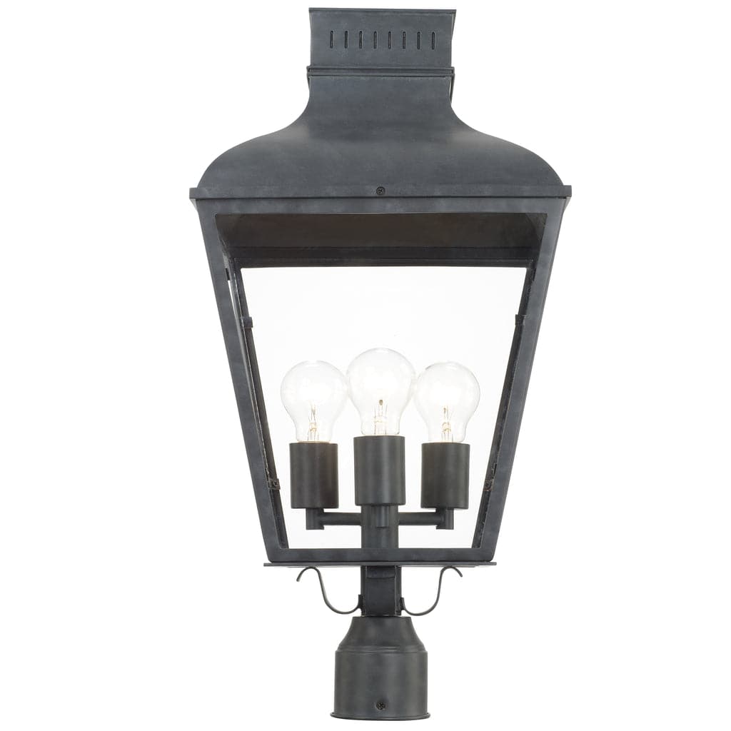 Dumont Outdoor 3 Light Post Mount-Crystorama Lighting Company-CRYSTO-DUM-9808-GE-Outdoor Post Lanterns-1-France and Son