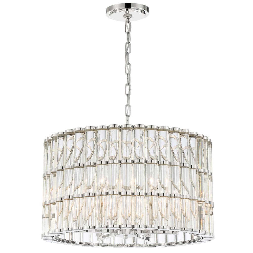 Libby Langdon For Crystorama Elliot 6 Light Chandelier-Crystorama Lighting Company-CRYSTO-ELL-B3006-PN-Chandeliers-1-France and Son
