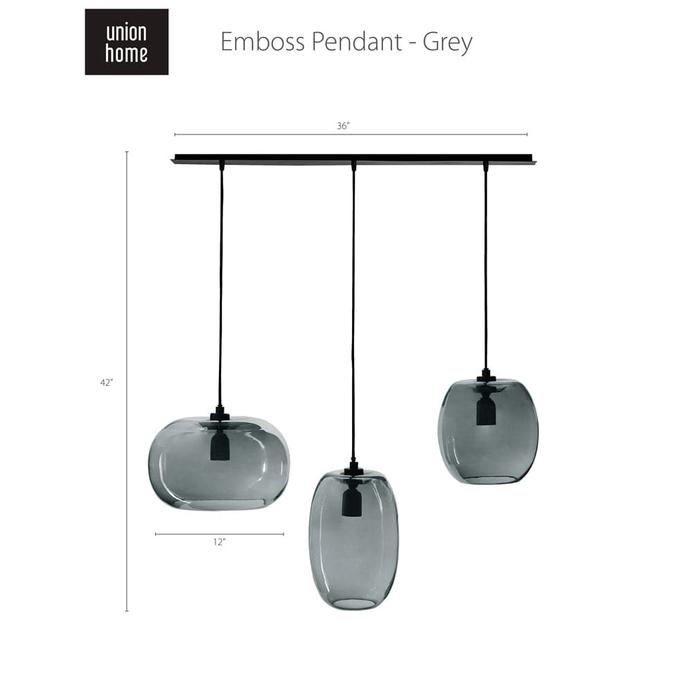 Emboss Pendant-Union Home Furniture-UNION-DEC00010-PendantsClear Glass-1-France and Son
