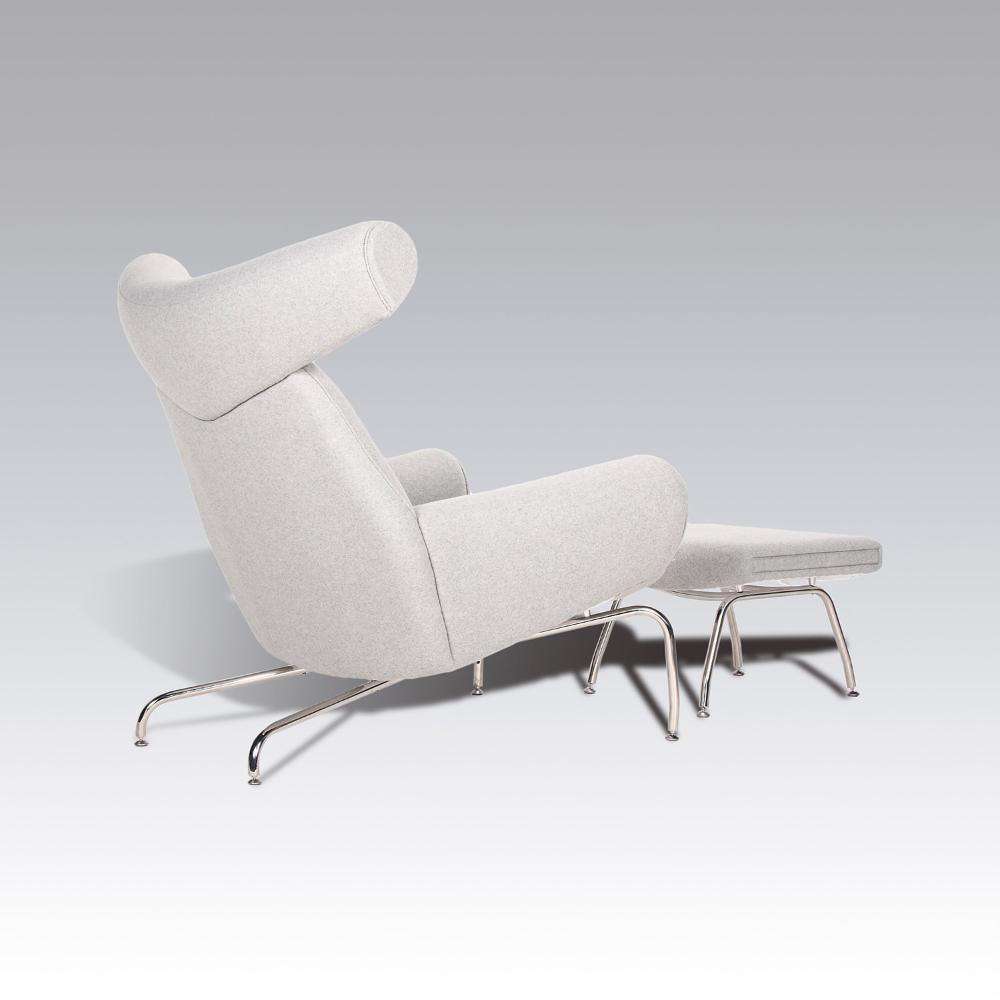 Ox Chair and Ottoman-France & Son-FB0688LGREY-Lounge Chairs-1-France and Son