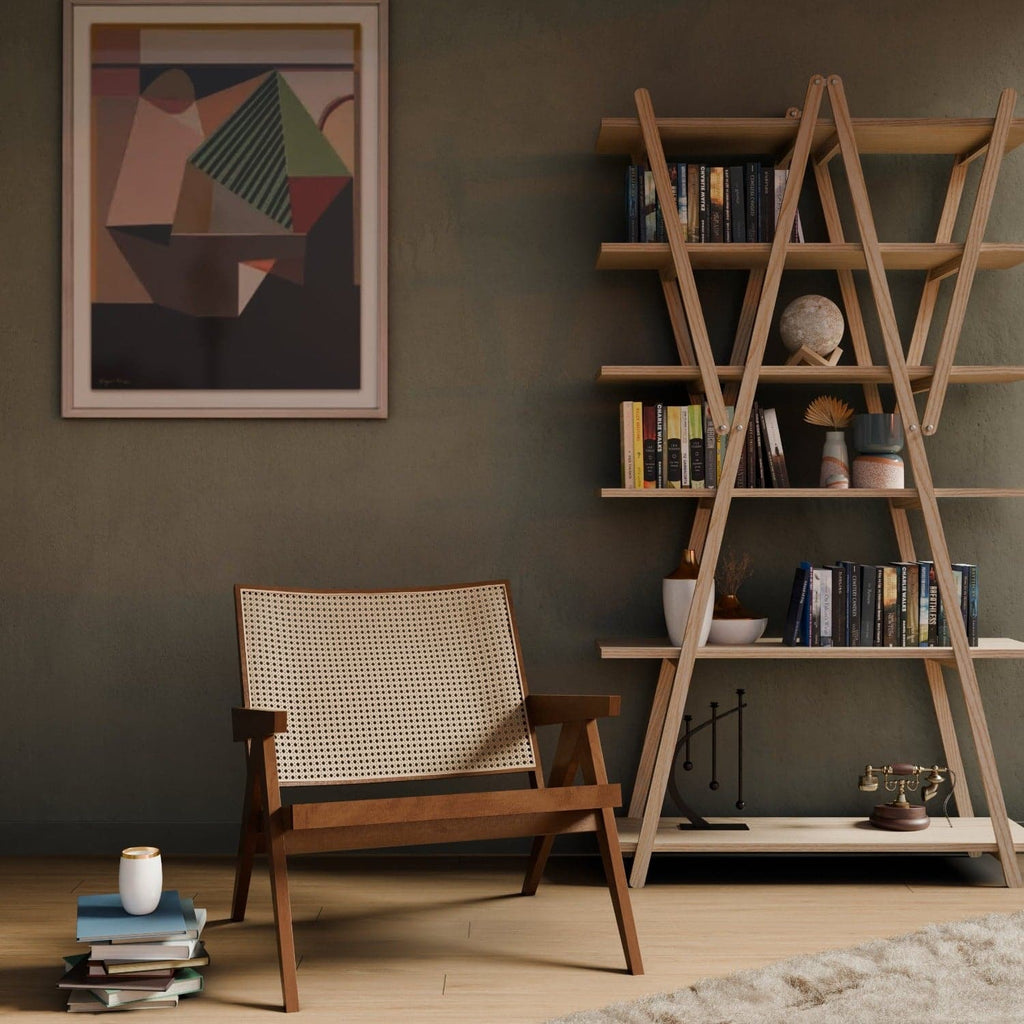 Vico X Bookcase-France & Son-FB5719NTRL-Bookcases & Cabinets-1-France and Son