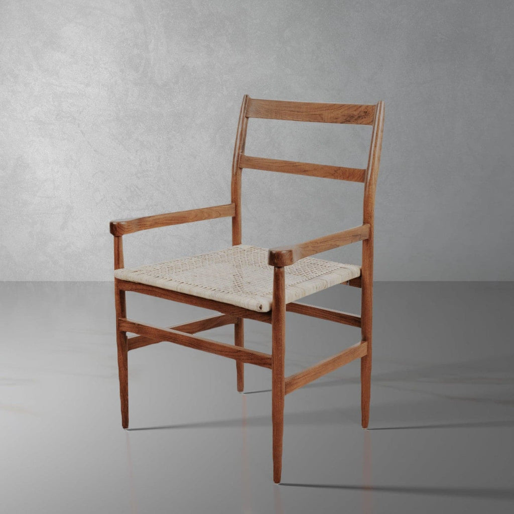 Derichs Dining Arm Chair with Cane Seat-France & Son-FL1035-Dining Chairs-2-France and Son
