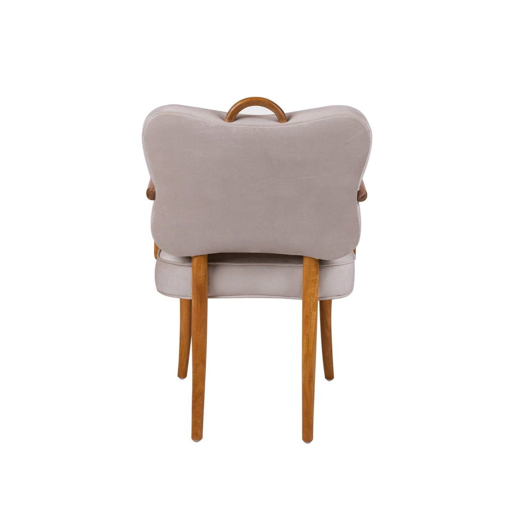 Royere Dining Arm Chair - Velvet (New Version)-France & Son-FL1087H-BGE-NEW-Dining Chairs-1-France and Son