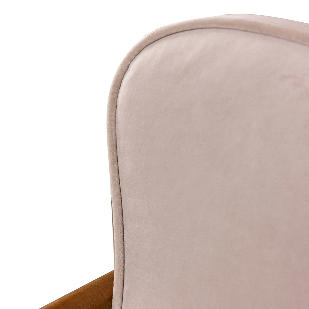 Royere Dining Arm Chair - Velvet (New Version)-France & Son-FL1087H-BGE-NEW-Dining Chairs-1-France and Son