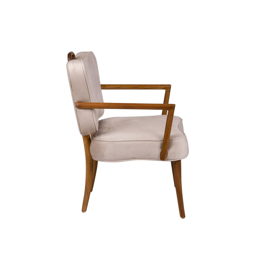Royere Dining Arm Chair - Velvet-France & Son-FL1087H-BGE-Dining Chairs-1-France and Son