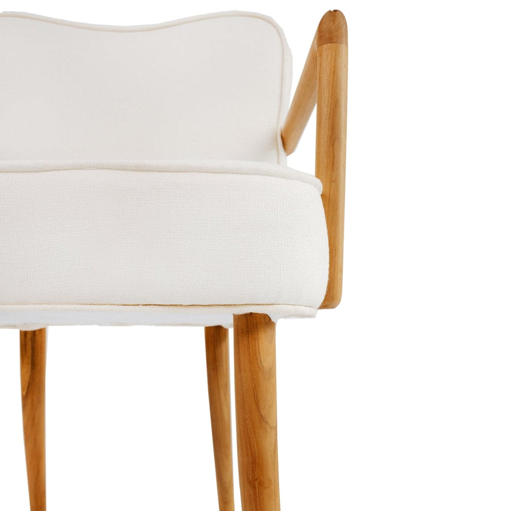 Royere Dining Arm Chair-France & Son-FL1087IVORY-Dining Chairs-2-France and Son