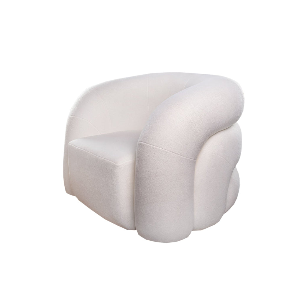Polar Bear Swivel Chair-France & Son-FL1097IVORY-Lounge Chairs-2-France and Son