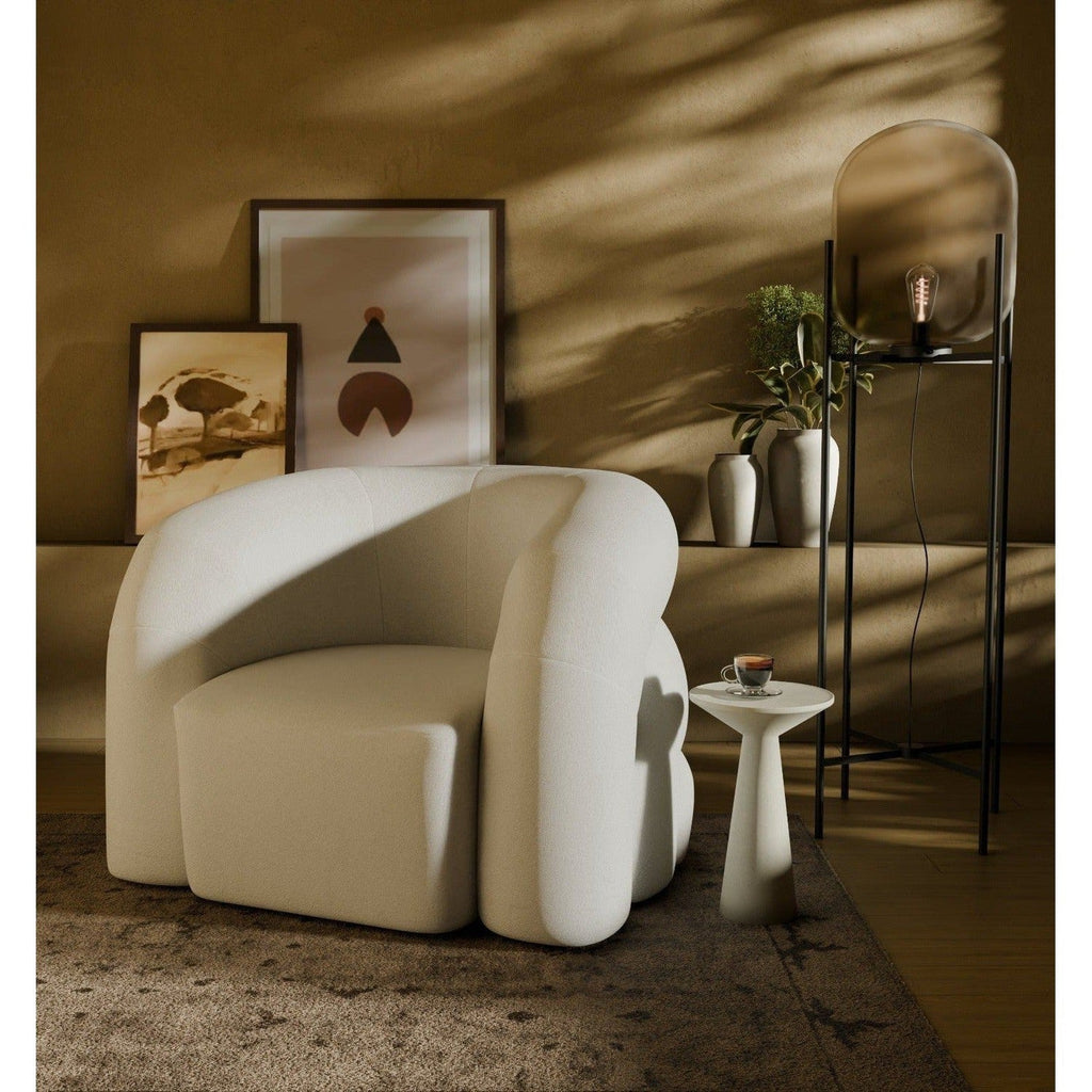 Polar Bear Swivel Chair-France & Son-FL1097IVORY-Lounge Chairs-2-France and Son