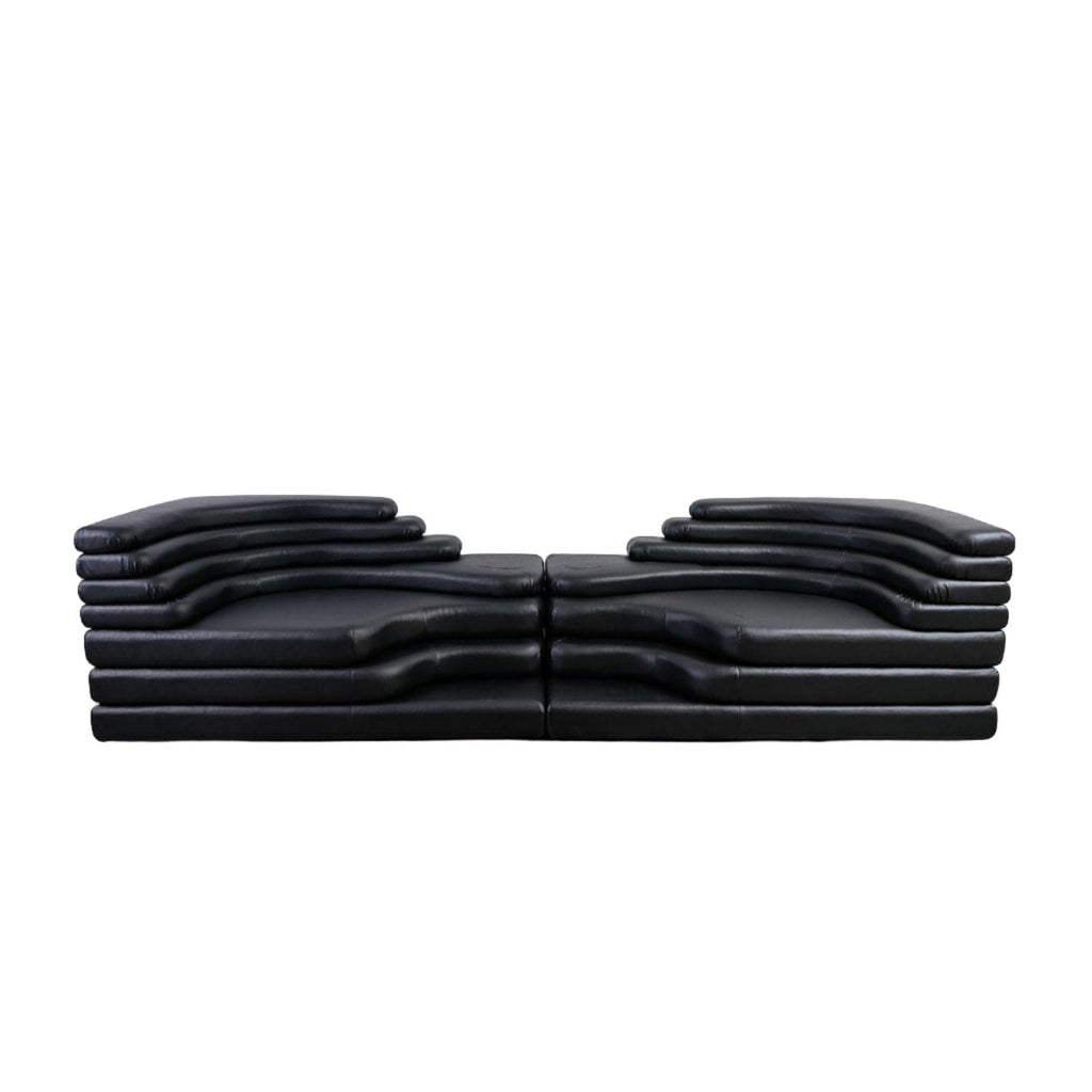 Terrazza Sofa - Leather-France & Son-FL2468LBLKR-SofasBlack-Right-7-France and Son