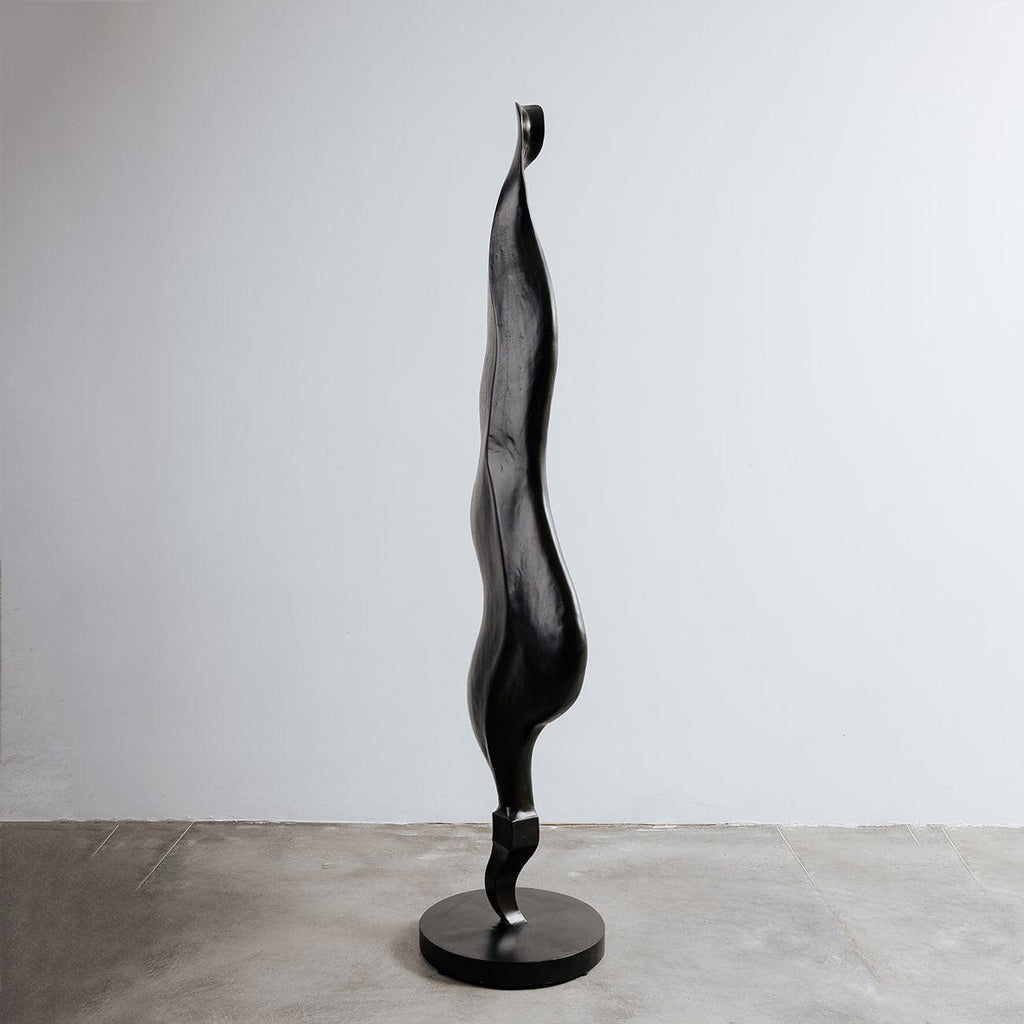 Eternal Flame Black Wood Floor Sculpture-France & Son-FL2003BLK-Decorative Objects-1-France and Son