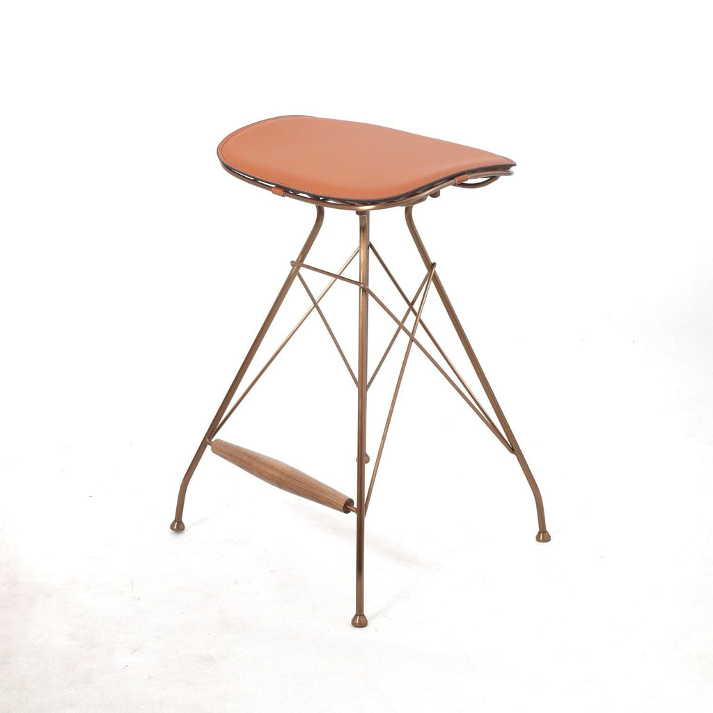 Odilia Counter Stool-France & Son-FMS018C-BRNRGLD-Dining Chairs-1-France and Son