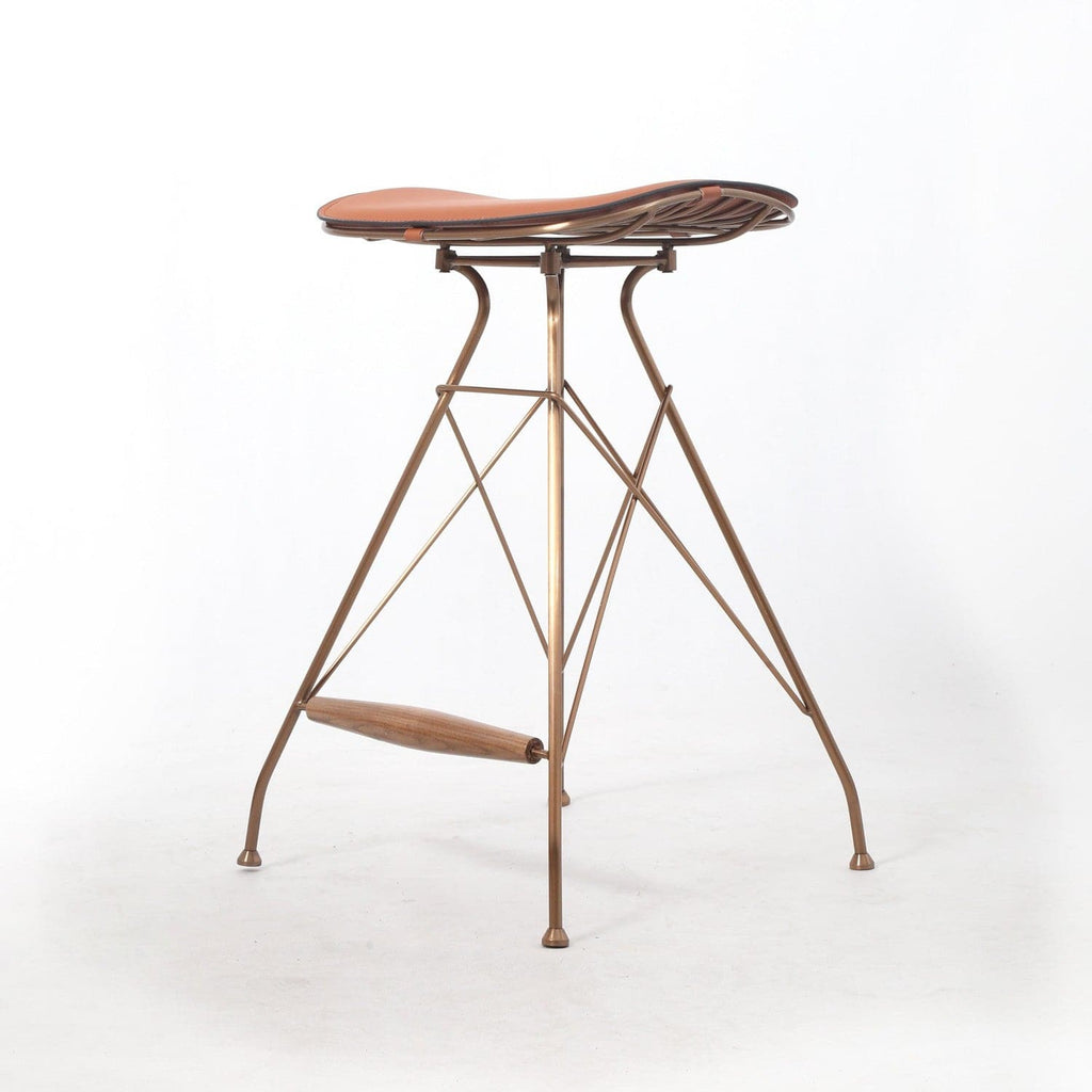Odilia Counter Stool-France & Son-FMS018C-BRNRGLD-Dining Chairs-1-France and Son