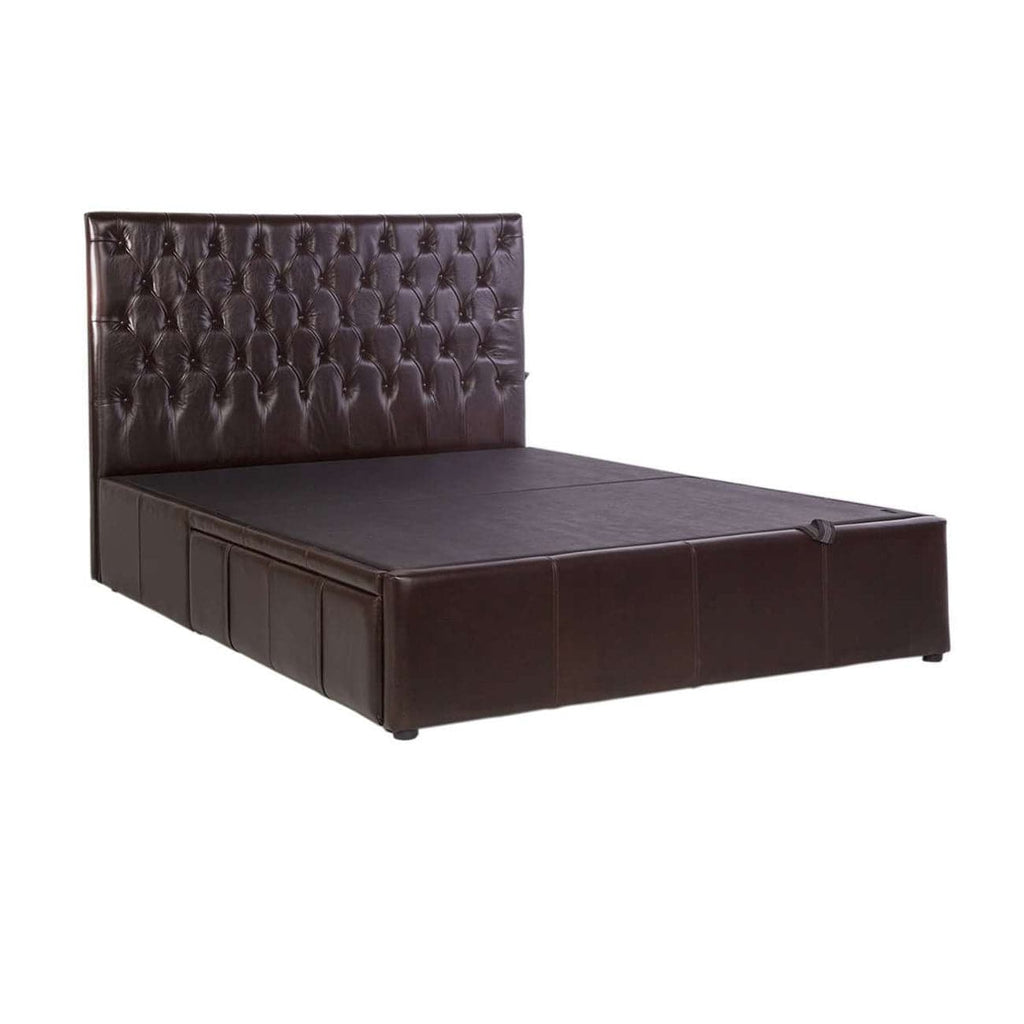 Tarentino Queen Storage Bed with Tufted Leather Headboard-France & Son-FUB3041TORI-Beds45" Headboard-1-France and Son